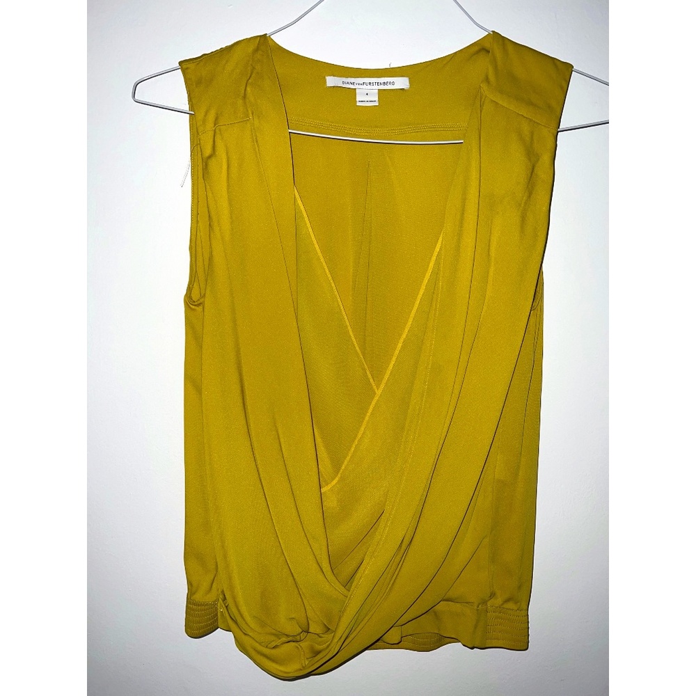DVF Diane von Furstenberg Bright Yellow/Green Layering Top